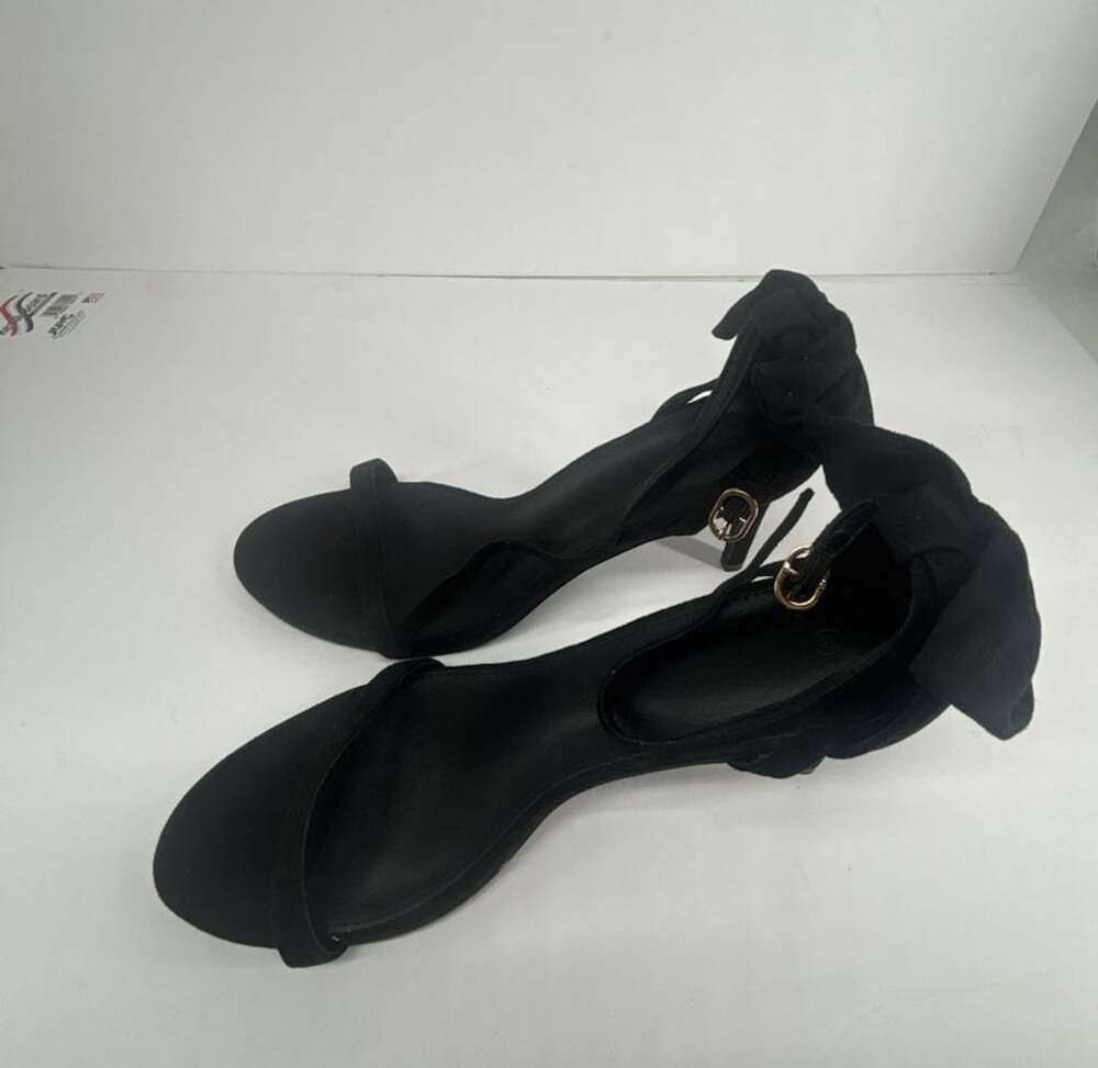 Coutgo Black Bow Tie High Heel Sandals Size 10